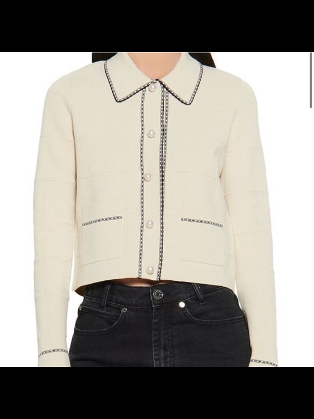 Sandro PARIS Cream Knit Cardigan